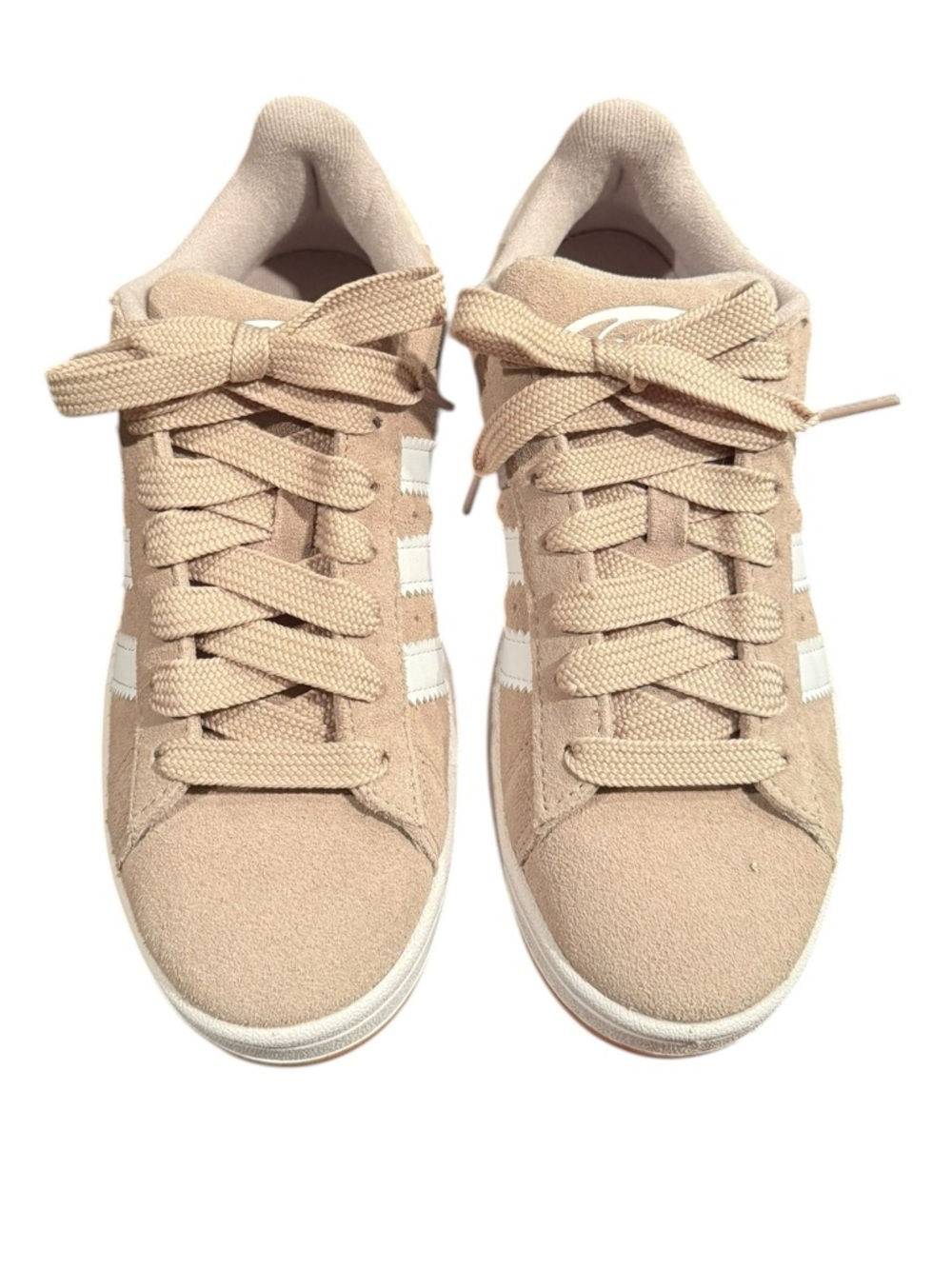 Adidas Women's Beige Suede Lace-Up Sneakers